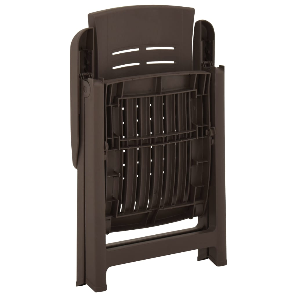 2 db mokka színű dönthető műanyag kerti szék (315832)