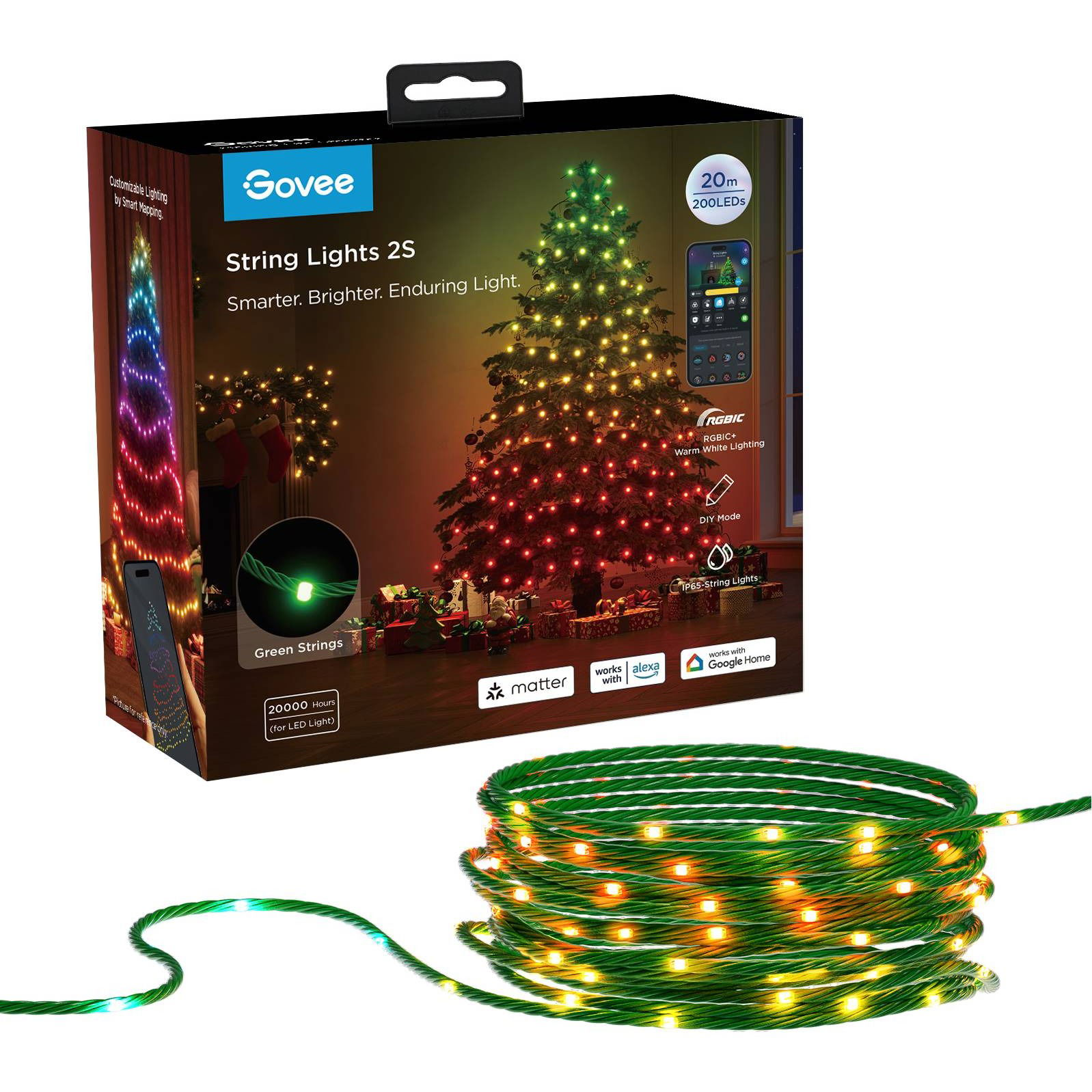 Govee RGBW Christmas String Lights Matter, 20 m (H80C4C41)
