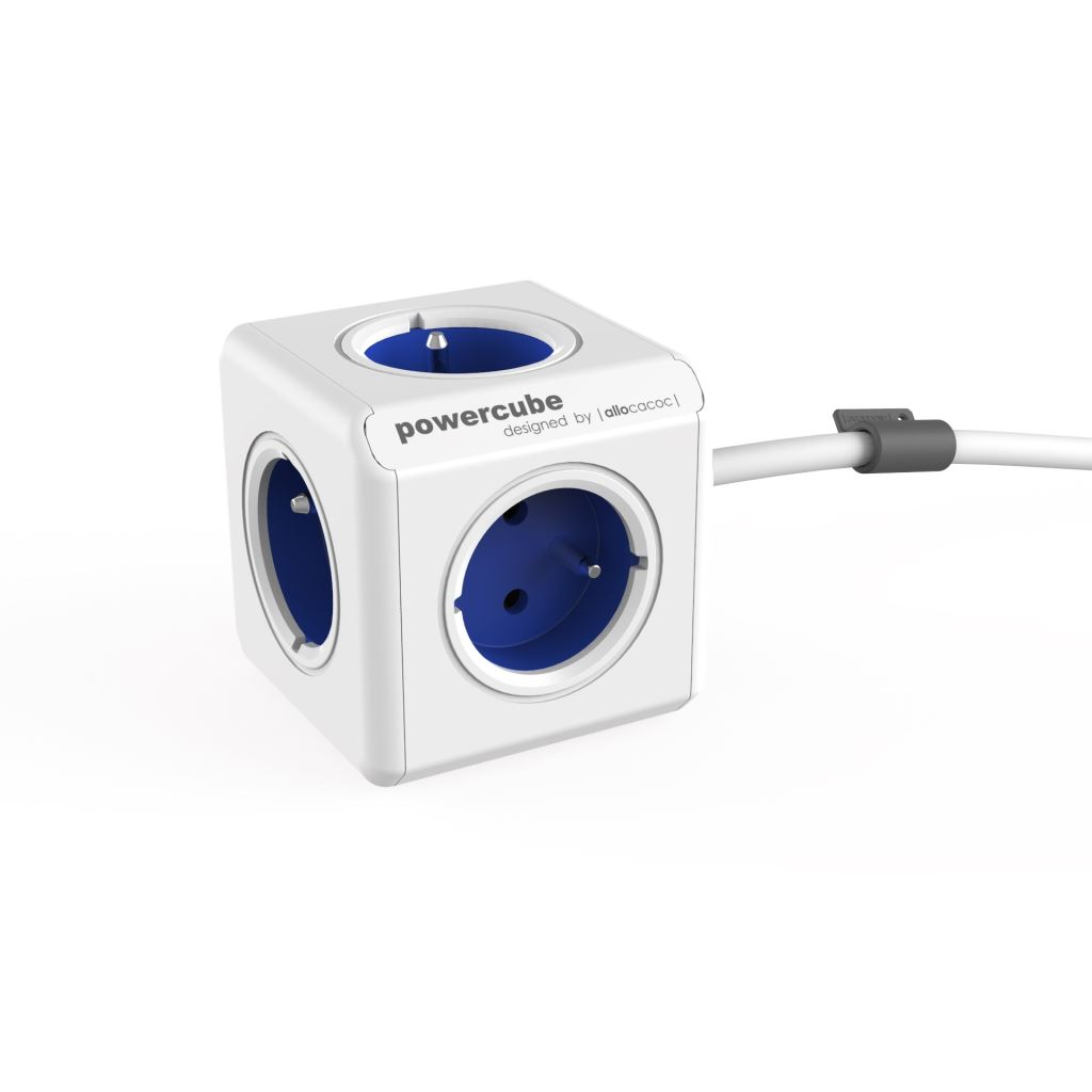 Allocacoc PowerCube Extended hálózati elosztó 1.5m fehér-kék (1300BL/DEEXPC) (1300BL/DEEXPC)