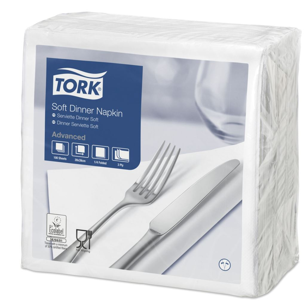 Tork Advanced szalvéta 1/4 hajtogatott 40x40cm fehér (478746) (T478746)