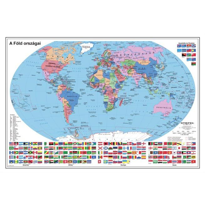 Stiefel Falitérkép 70x100 cm - Föld országai (447447FL)