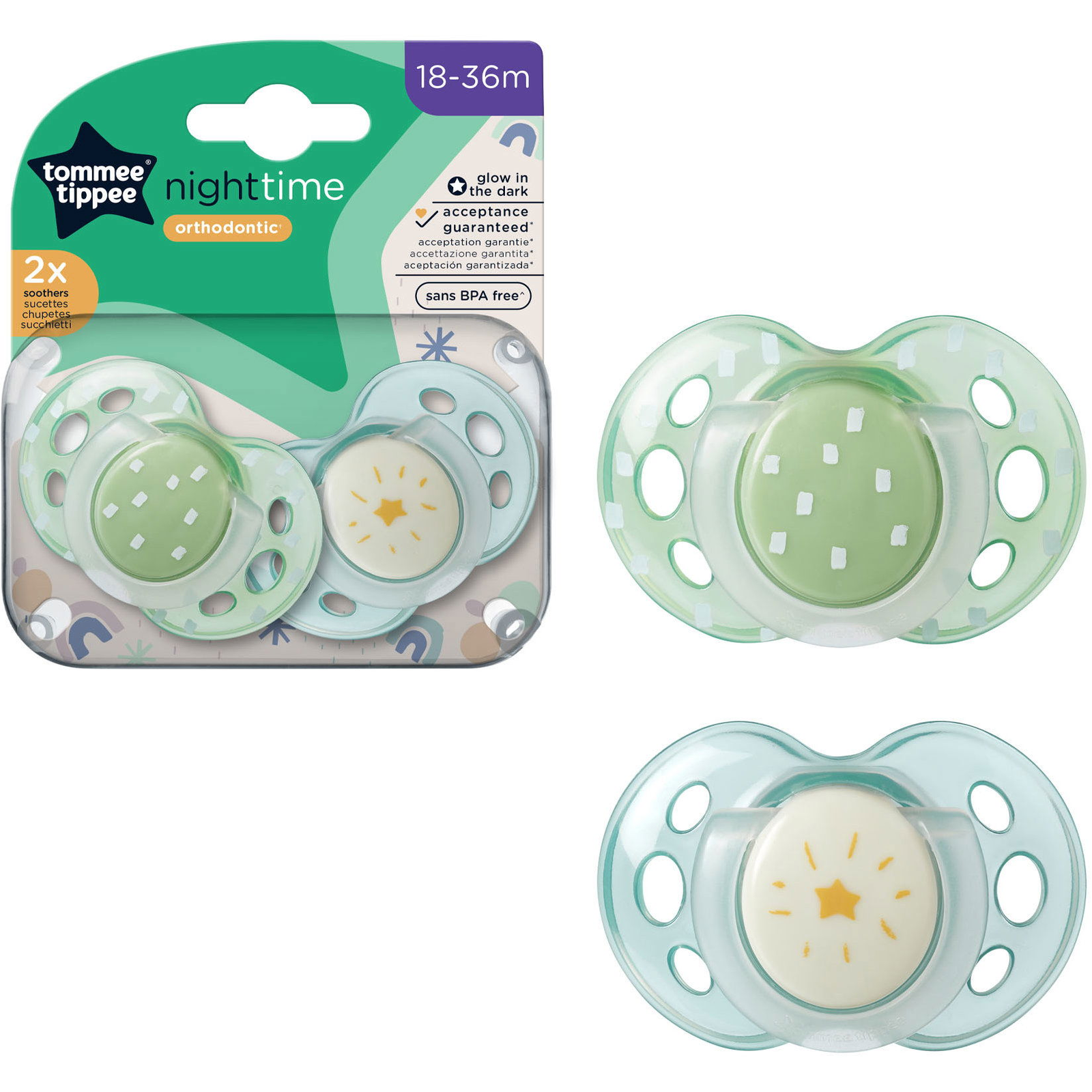 Tommee Tippee Night Time Cumi, 16-36 hó, 2 db (5010415334008)