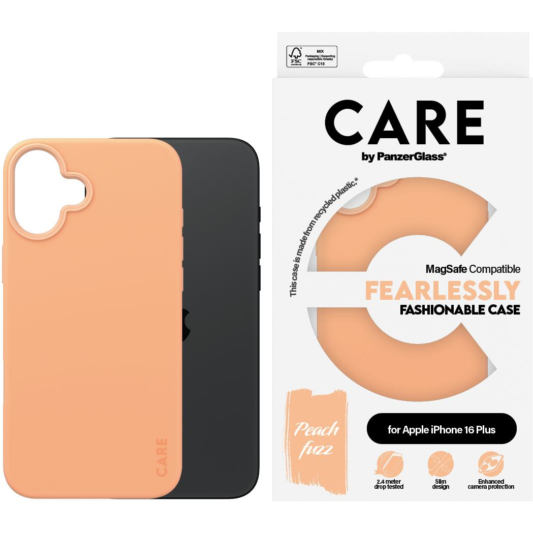 PanzerGlass CARE tok Apple iPhone 16 Plus MagSafe Fearlessly barackszín (1391)