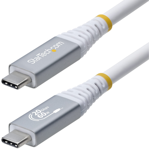 StarTech.com CC3M20GUSB4CXW USB-kabel USB4 Gen 2x2 3 m USB C 20 Gbit/sek. 60 W Hvid