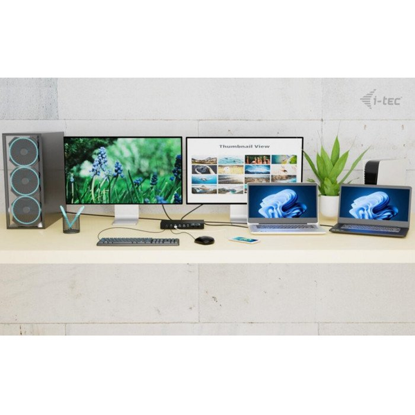 i-tec C31KVMDOCKPDPRO stații de andocare și replicatoare de porturi pentru calculatoare portabile Prin cablu USB 3.2 Gen 1 (3.1 Gen 1) Type-C Negru