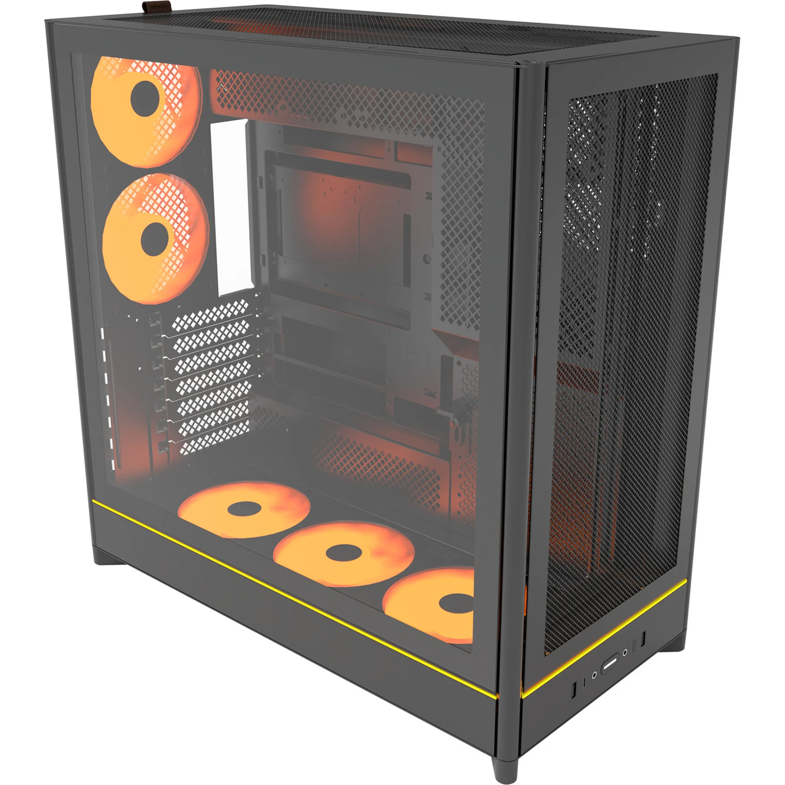 Montech HS01 PRO ARGB Midi Torony Számítógépház + 2db 120mm ventilátor - Fekete (HS01 PRO (B))
