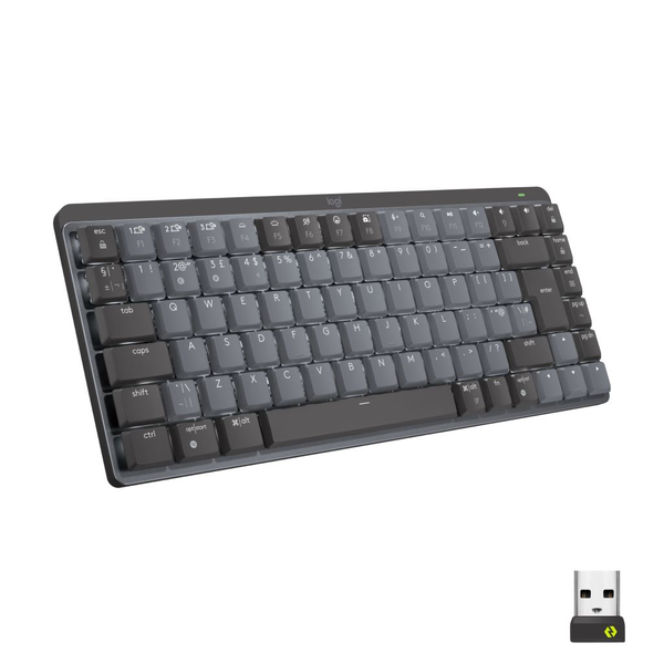 Logitech MX Mini Mechanical tastatur Kontor RF trådløs + Bluetooth QWERTY US International Grafit, Grå