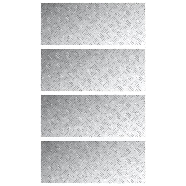 Alumínium Csekkmintás Lemezek 4 db Csúszásmentes 100x40 cm