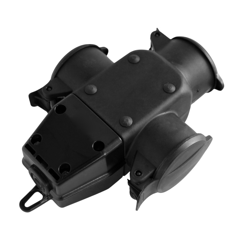 Virone 321069 Gumi elosztó 3 aljzatos - Fekete (321069)