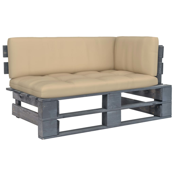 szürke impregnált fenyőfa kerti raklap sarokkanapé