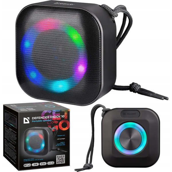 Defender 65009 Enjoy 10 Bluetooth hordozható hangszóró 3 Watt - Fekete