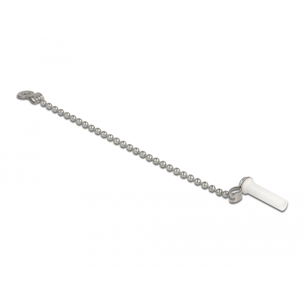 LWL Staubschutzkappe mit Kette für LC Stecker weiß