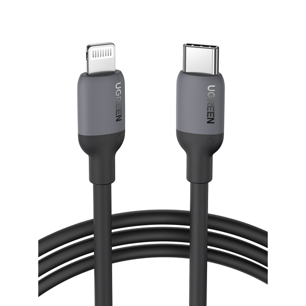 Ugreen USB-C apa 2.0 - Lightning apa Adat és töltőkábel - Fekete (1m)