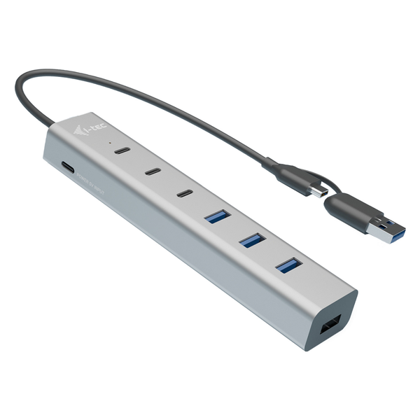 i-tec CAHUBMETAL7 interface hub USB 3.2 Gen 1 (3.1 Gen 1) Type-A + Type-C 5 Mbit/s Grå