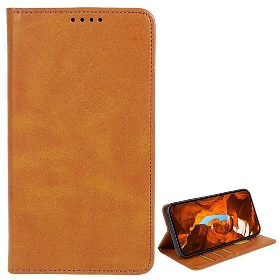 Gigapack T Phone 2 Pro 5G koptatott bőr hatású fliptok világosbarna (GP-159679) (GP-159679)