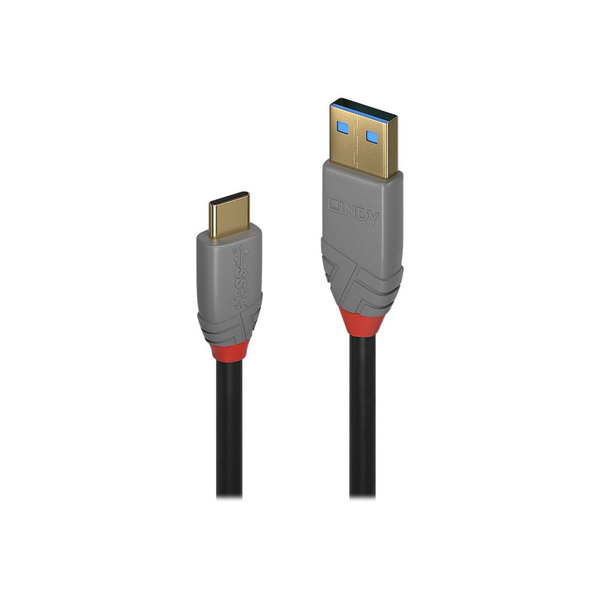 Lindy 36912 USB-kabel USB 3.2 Gen 2 (3.1 Gen 2) 1,5 m USB C USB A Sort, Grå