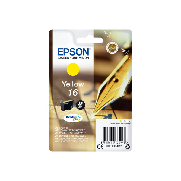 Epson Pen and crossword C13T16244012 blækpatron 1 stk Original Standard udbytte Gul