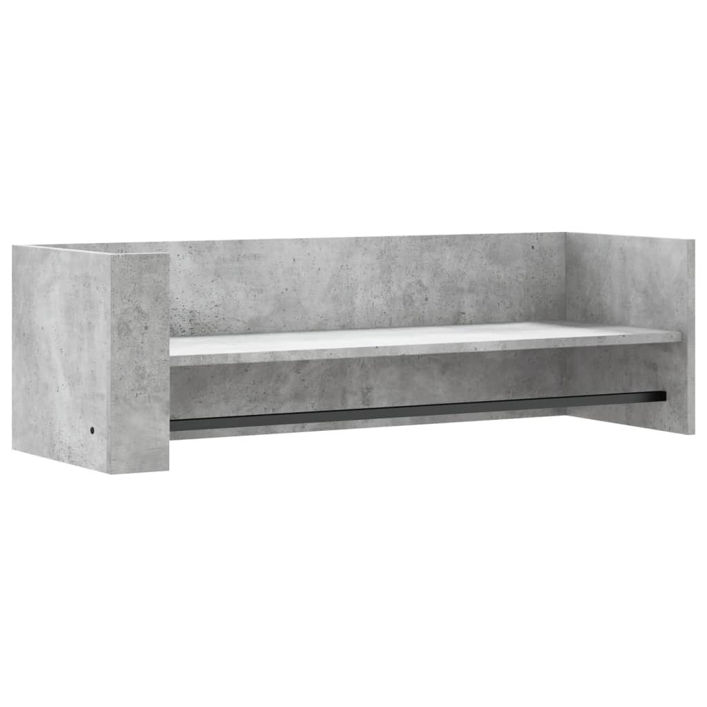 betonszürke szerelt fa fali polc 100 x 35 x 30,5 cm (848461)