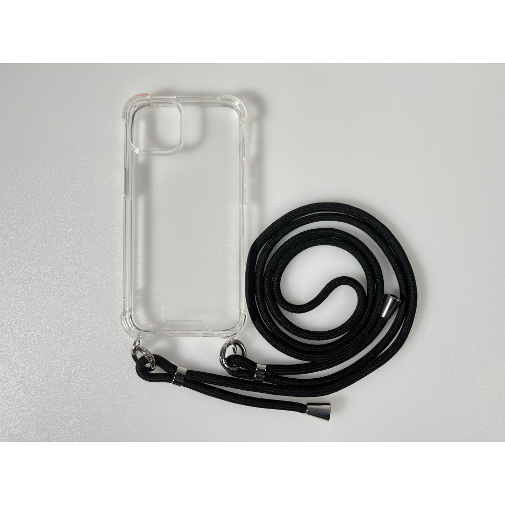 iPhone 15 Plus TPU+PC Átlát.tok,Fekete zsinórral (CEL-FEST-IPH15P-BK)