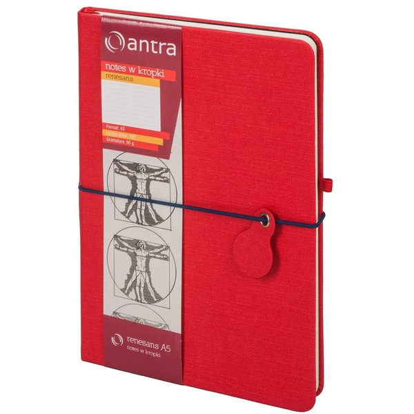 Antra Notes A5 Kropki Renesans Czerwony