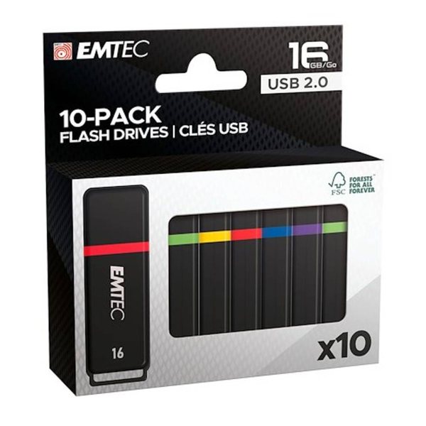 Emtec USB2.0 K100 16GB P10 10-pack color box retail