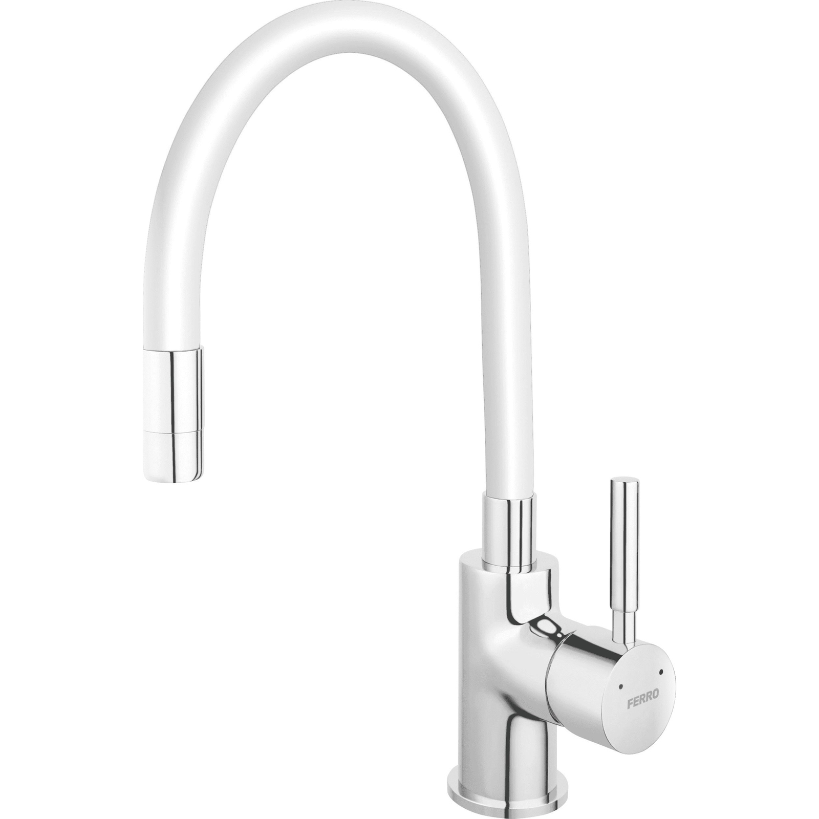 Ferro BZA4W Zumba Mosogató Csaptelep, Álló, Flexibilis - Forgatható, Egykaros, Fehér (BZA4W)