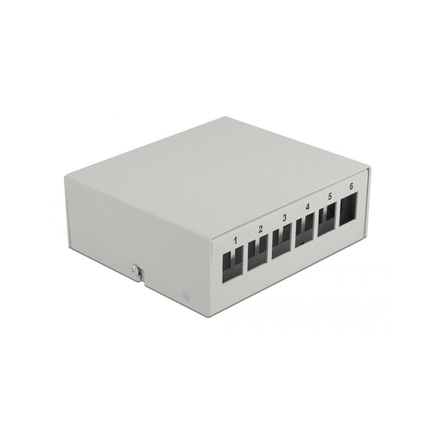 Delock 43410 6 portos szürke Keystone próbapanel (43410)