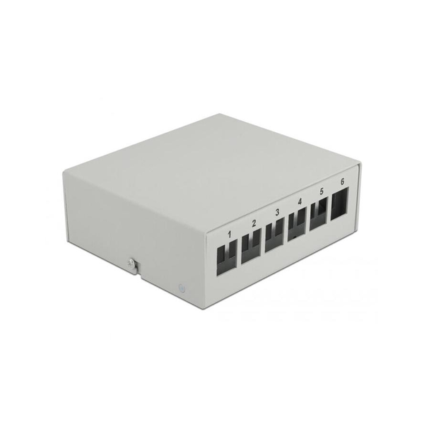 DELOCK Keystone Patchpanel 6 Port grau