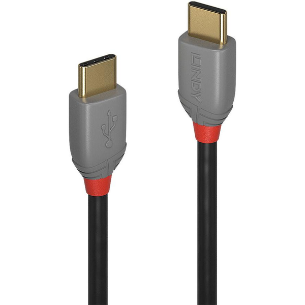 Lindy 36871 USB-kabel USB 2.0 1 m USB C Sort, Grå