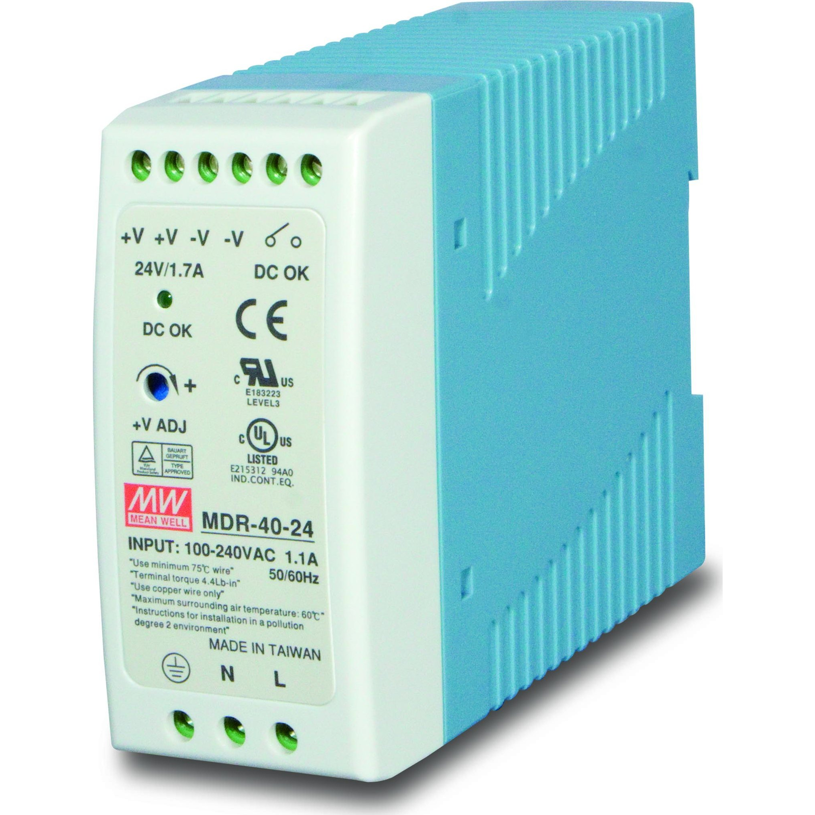 PLANET PWR-40-24 tápegység 40 W Kék, Fehér (PWR-40-24)