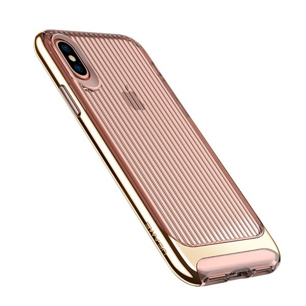 USAMS SENIOR szilikon telefonvédő (műanyag keret, közepesen ütésálló, csíkos) ARANY [Apple iPhone XS 5.8] (IPXXL03)