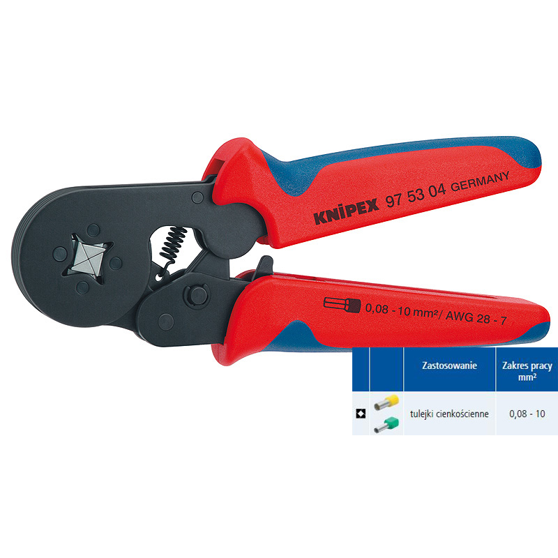 Önbeálló krimpelőfogó érvéghüvelyekhez Knipex 975304 (97 53 04)