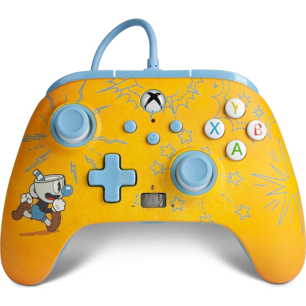 PowerA Enhanced Wired, Xbox Series X|S, Xbox One, PC, Cuphead: Mugman, Vezetékes kontroller