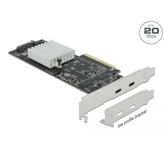 Delock PCI Express x8 kártya - 2x USB-C USB 3.2 Gen 2x2 (89011) (del89011)