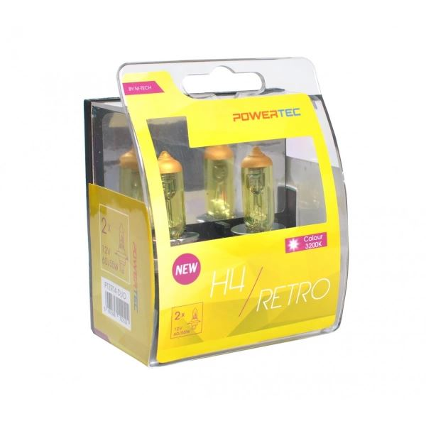 M-Tech Powertec Retro H4 12V DUO sárga izzó (72PTZRT4-DUO)