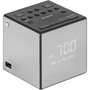 Радио часовник Sony XDR-C1DBP, DAB/DAB+/FM, Двойна аларма, USB зареждане, Сив