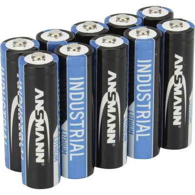 Mikroelem AAA, lítium, 1,5V 3000 mAh, 10 db, Ansmann Industrial LR06, AA, LR6, AAB4E, AM3, 815, E91, LR6N