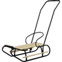 Fém Szánkó Tolórúddal Háttámla Szíj Fekete
