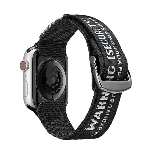 Dux Ducis pótszíj (egyedi méret, nagy, nylon, tépőzáras, légáteresztő, állítható) FEKETE Apple Watch Series 10 46mm / Watch Ultra 2 49mm / Watch Series 9 45mm (GP-137699)