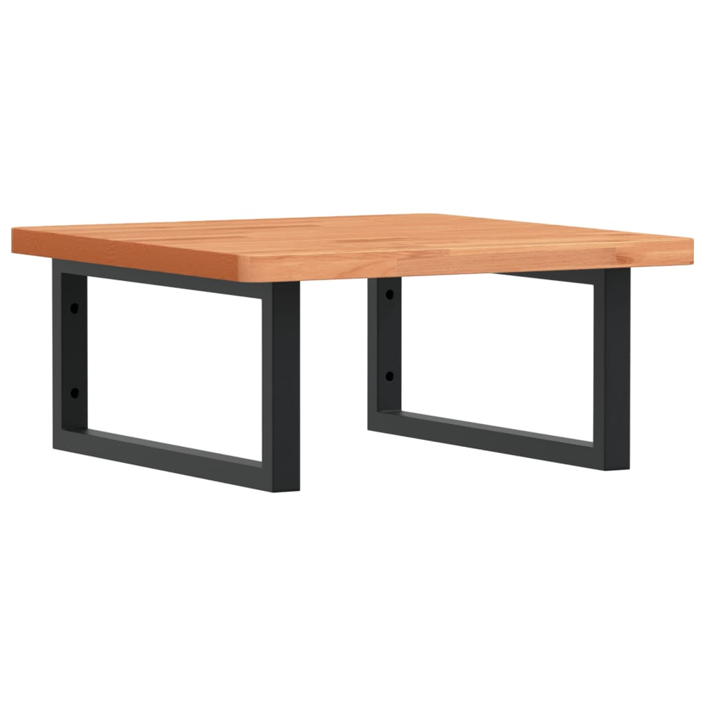 acél és tömör bükkfa falra szerelhető mosdópolc (3302425)