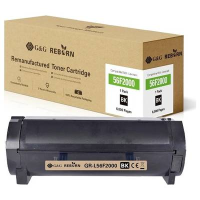 Съвместима тонер касета G&G за Lexmark 56F2000, черна, 6000 страници
