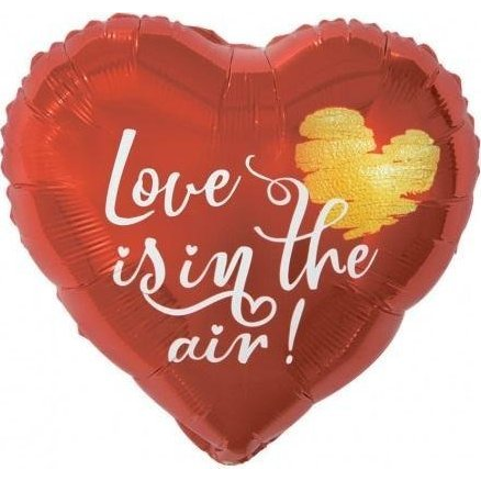 Szerelem Fólia Lufi - Love is In The Air, 37 cm (500988)