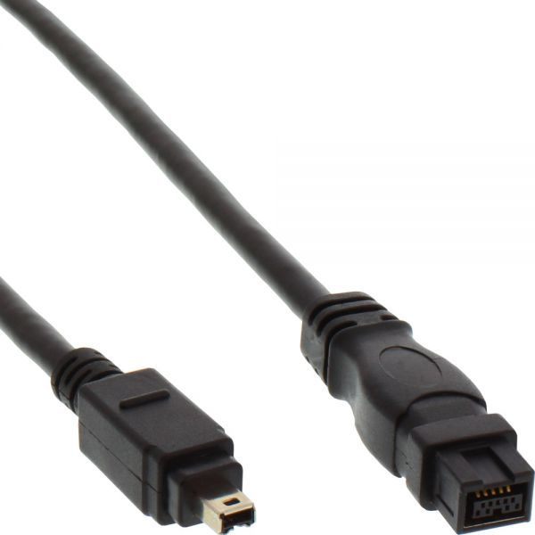 InLine FireWire M-M 1m 9-p 4-p Nero
