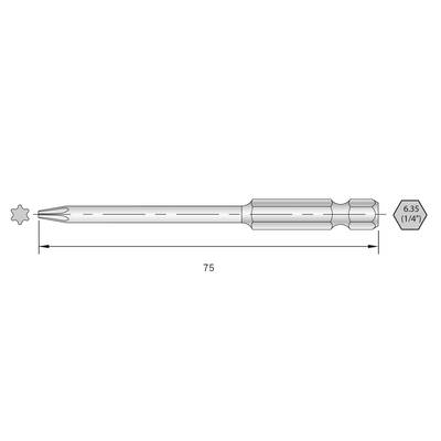 Bernstein (6-TX20-75) Torx bit HRC acél Ötvözött E 6.3 6 db (6-TX20-75)