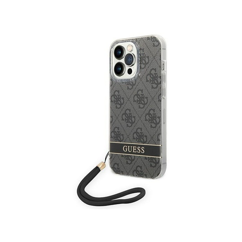 Guess 4G Print Strap Apple iPhone 14 Pro Max Tok - Fekete/Mintás (GUOHCP14XH4STK)