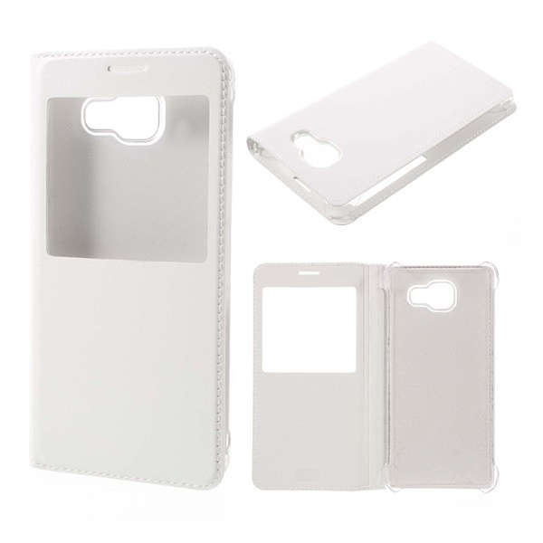 Tok álló, bőr hatású (FLIP, oldalra nyíló, S-View Cover) FEHÉR [Samsung Galaxy A5 (2016) SM-A510F] (5996457620463)