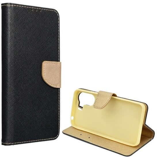 Gigapack Xiaomi Redmi 13C 5G kártyazsebes fliptok fekete-aranyszínű (GP-154127) (GP-154127)
