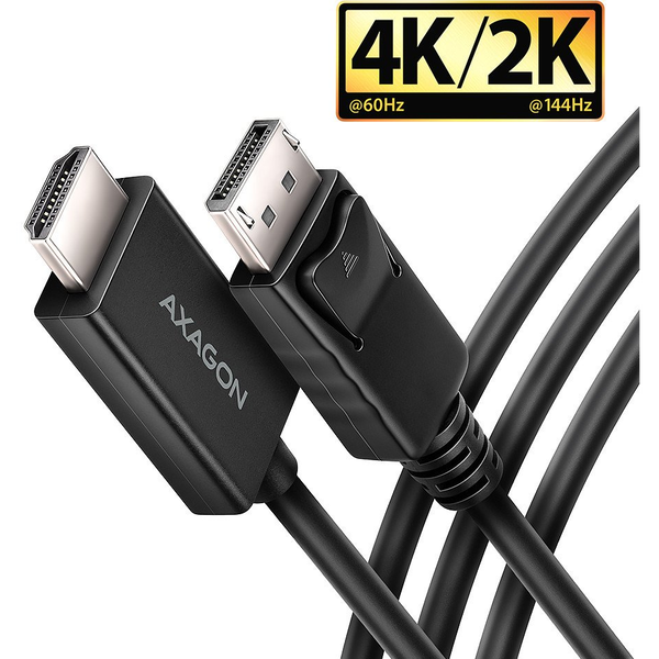 Axagon RVD-HI20C2 videokabel adapter 1,8 m DisplayPort HDMI Sort