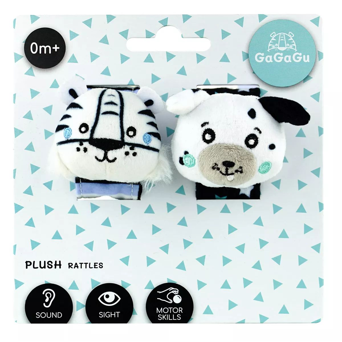 GaGaGu Fejlesztő Dupla csörgő szett Babáknak - Tigris/Kutya (GGG0830)