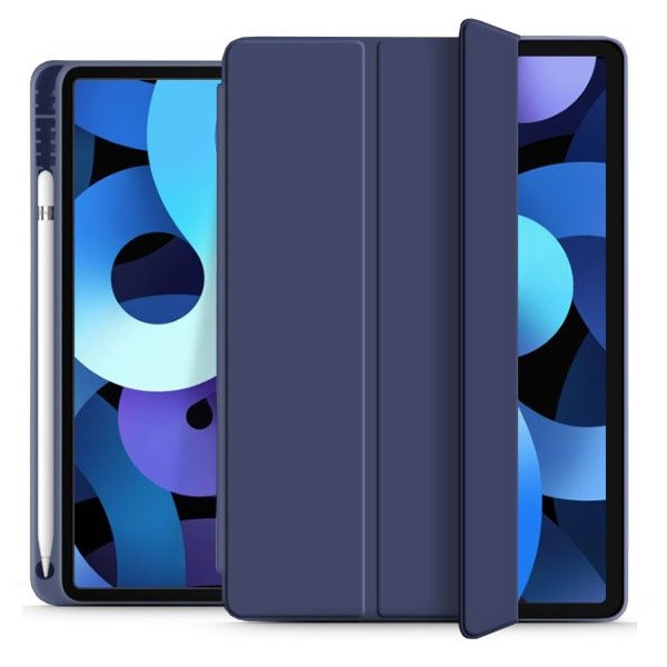 Apple iPad Air (2020) / iPad Air (2022), mappa tok, Apple Pencil tartóval, Smart Case, sötétkék